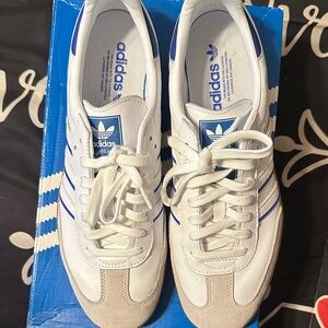 Adidas Classic White and Blue Sambas